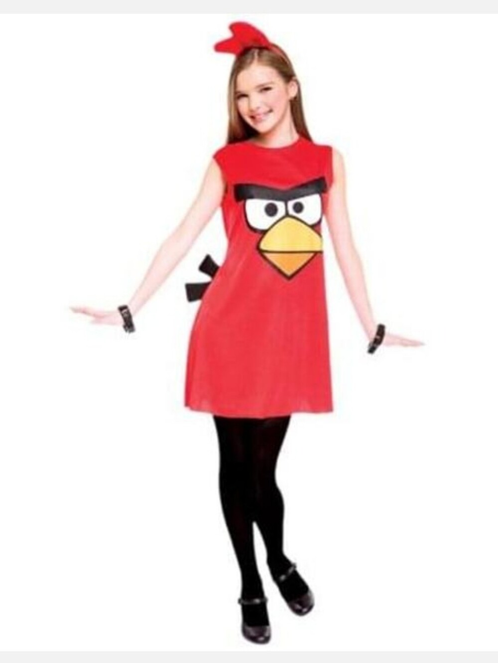 Angry Birds Red Bird Girls Costume Size Medium 7-8 Dress Headpiece Halloween